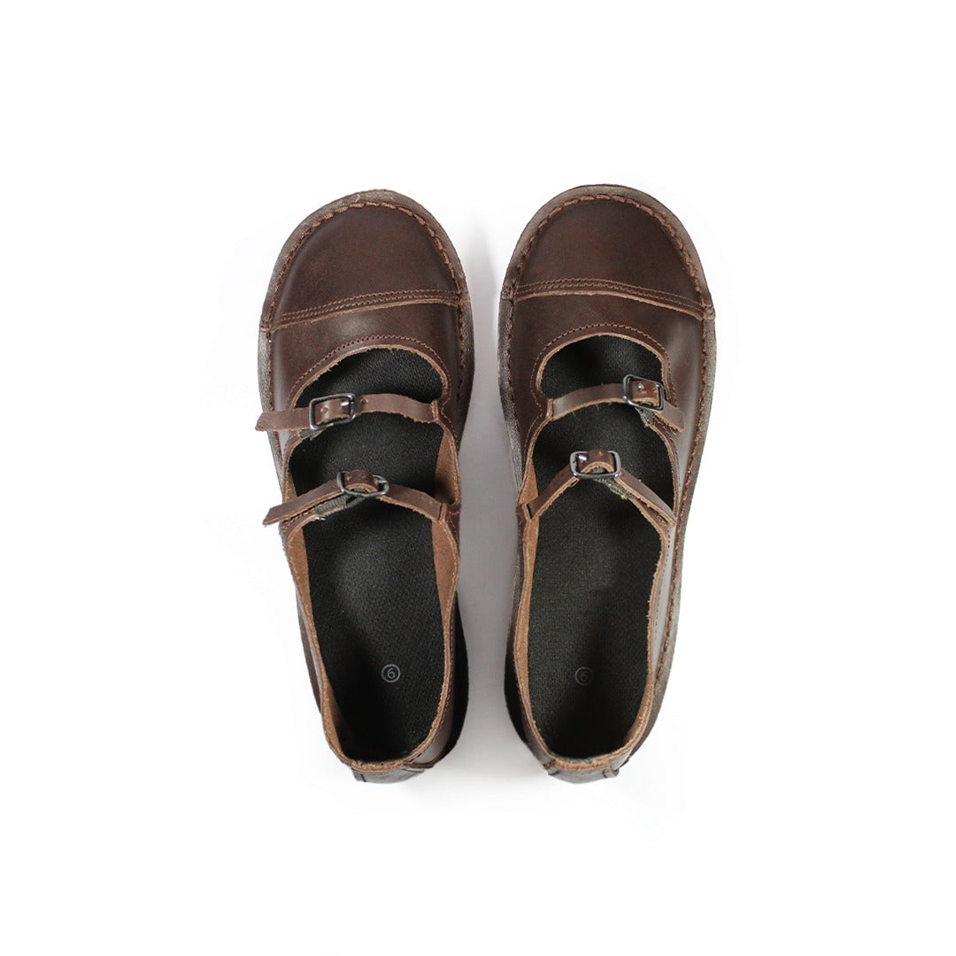 Double Strap Pumps - Dark Brown