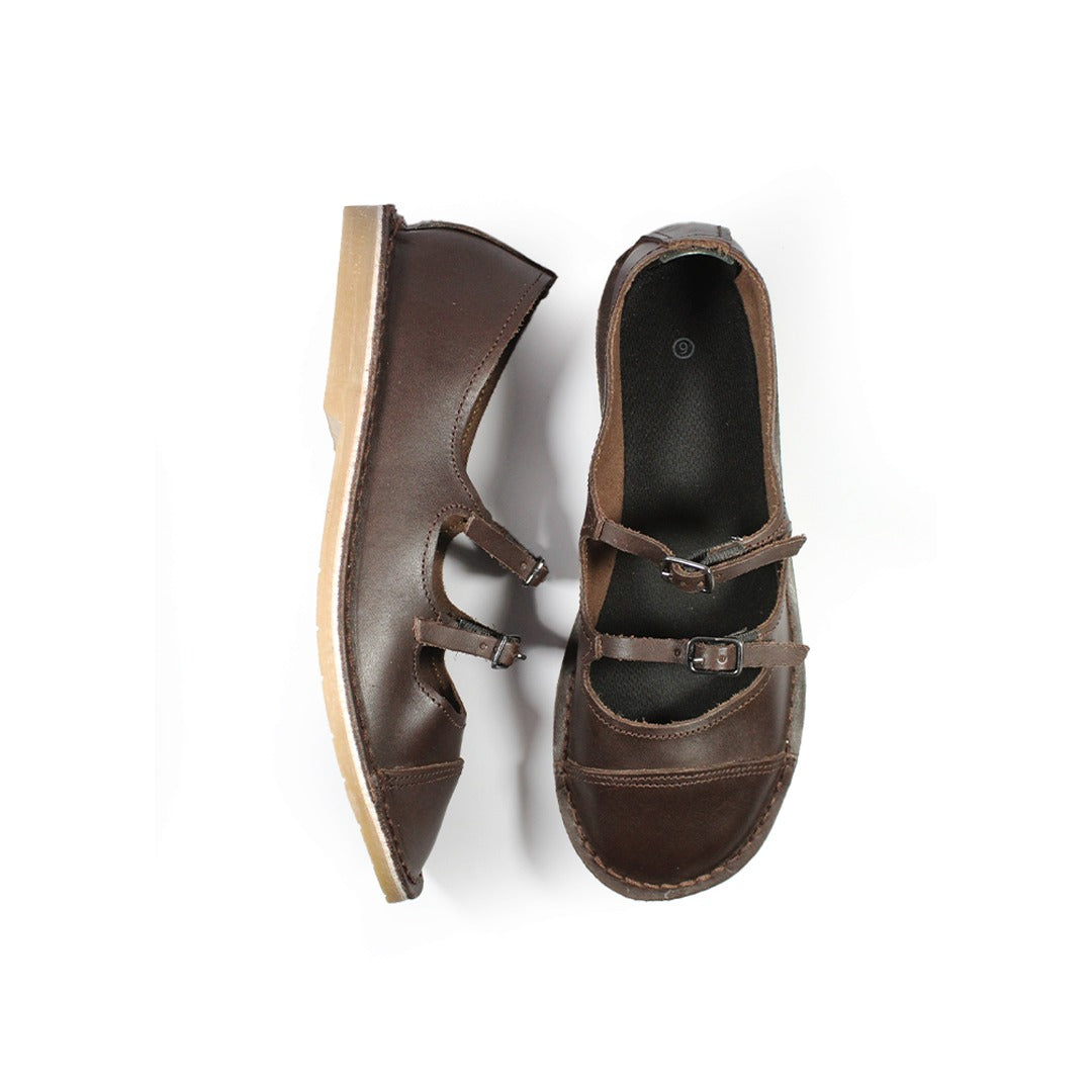 Double Strap Pumps - Dark Brown