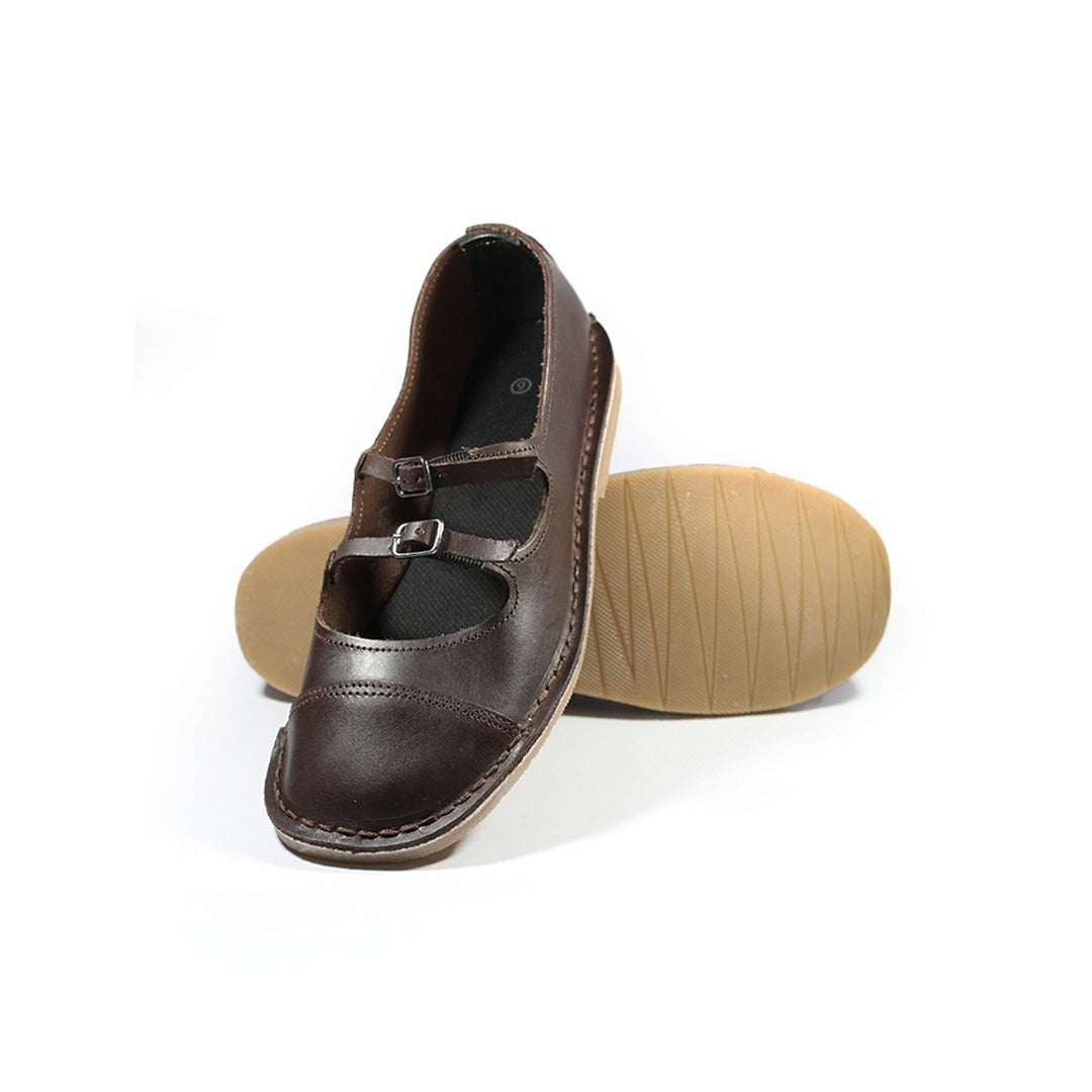 Double Strap Pumps - Dark Brown