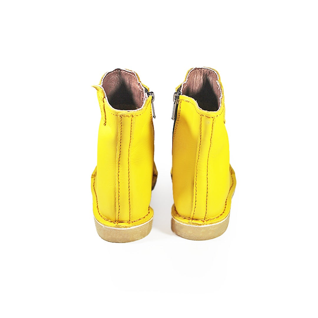 Zipp Ankle Booties - Yellow