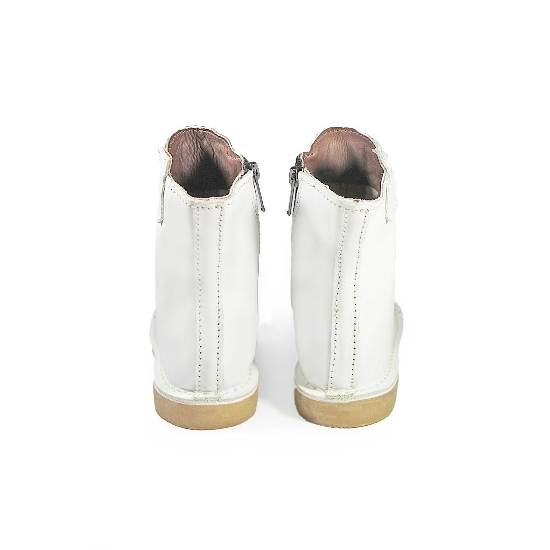 Zipp Ankle Booties - White