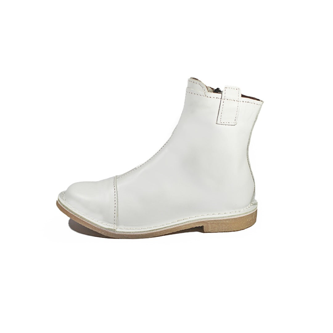 Zipp Ankle Booties - White