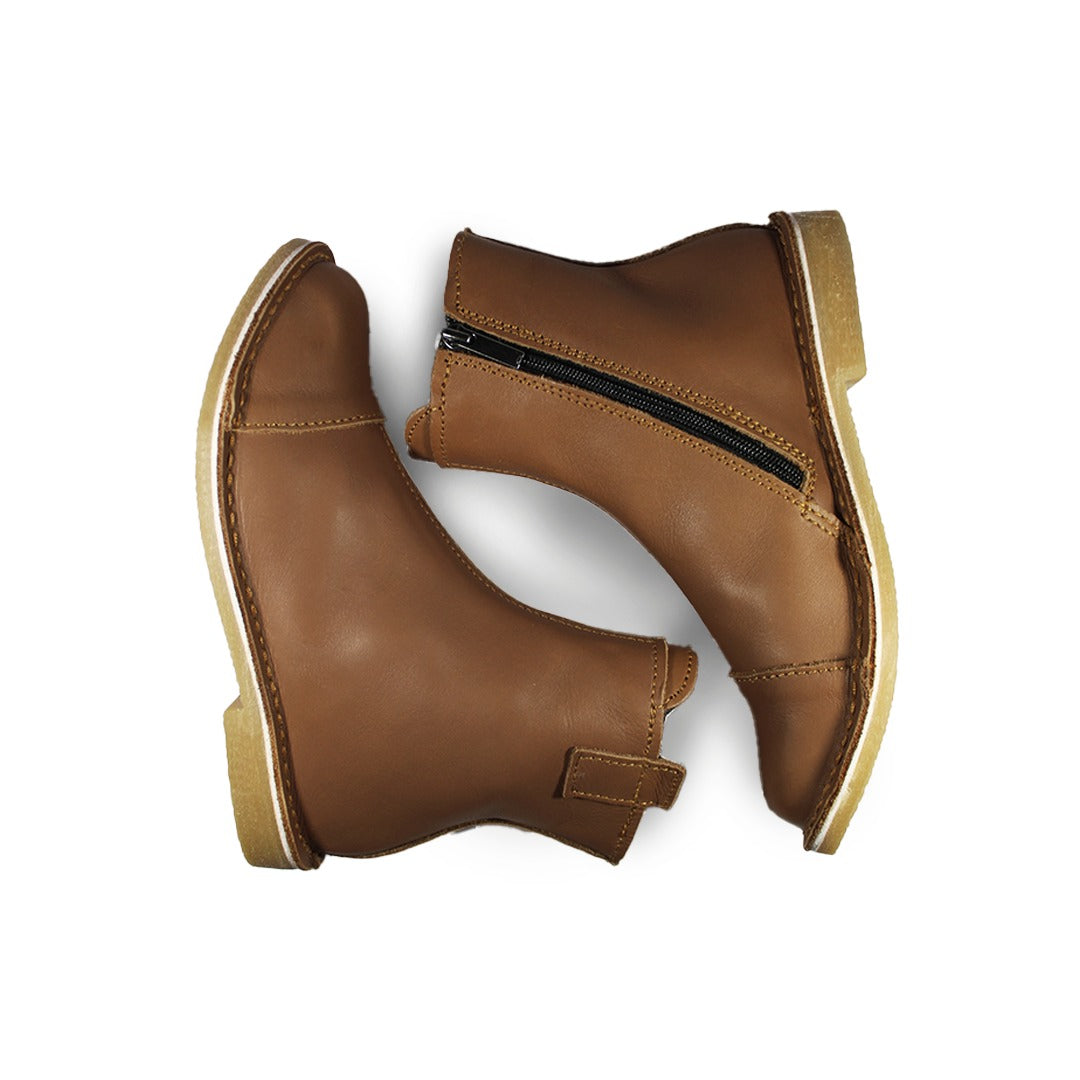 Zipp Ankle Booties - Dark Brown