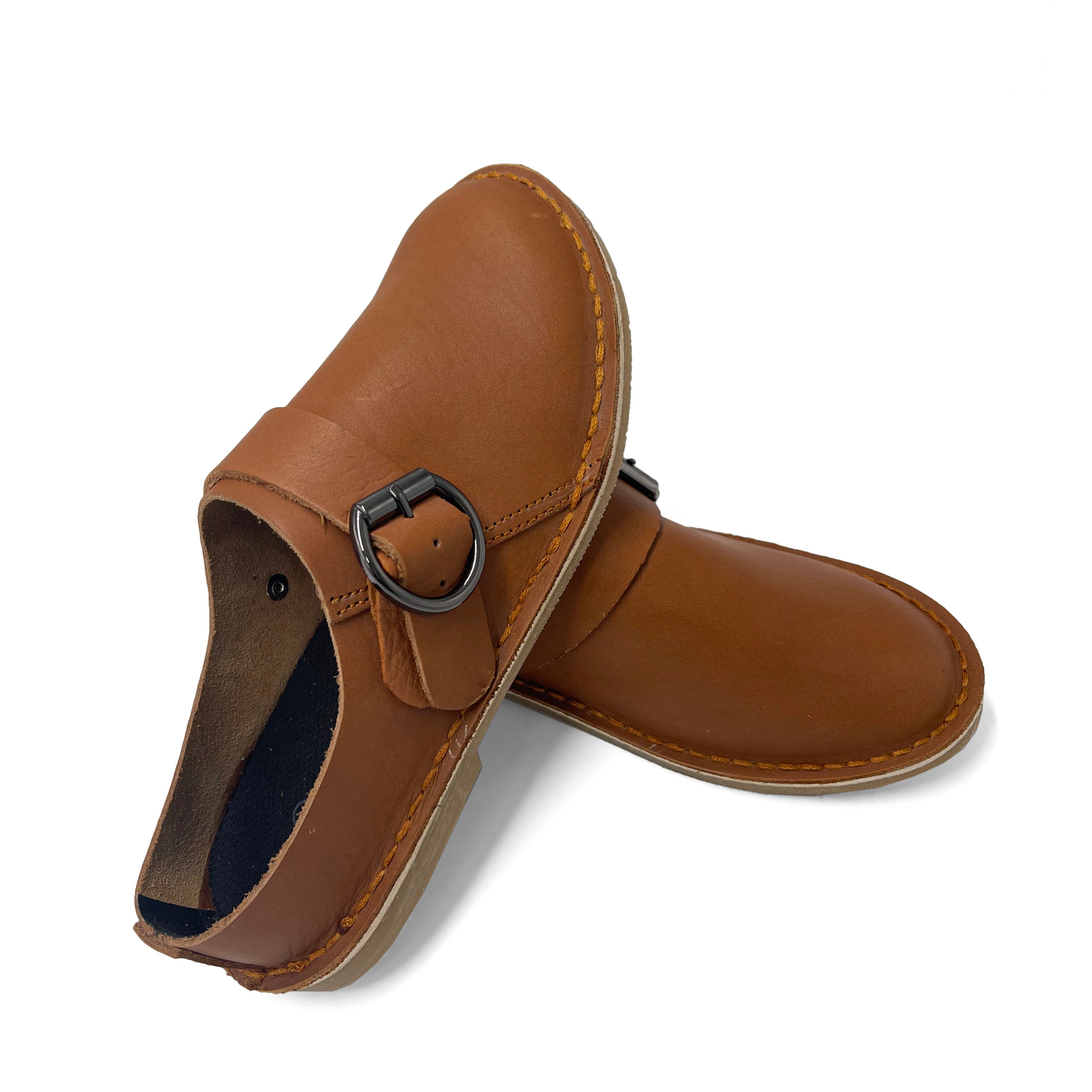 Ladies Leather Buckle Clog