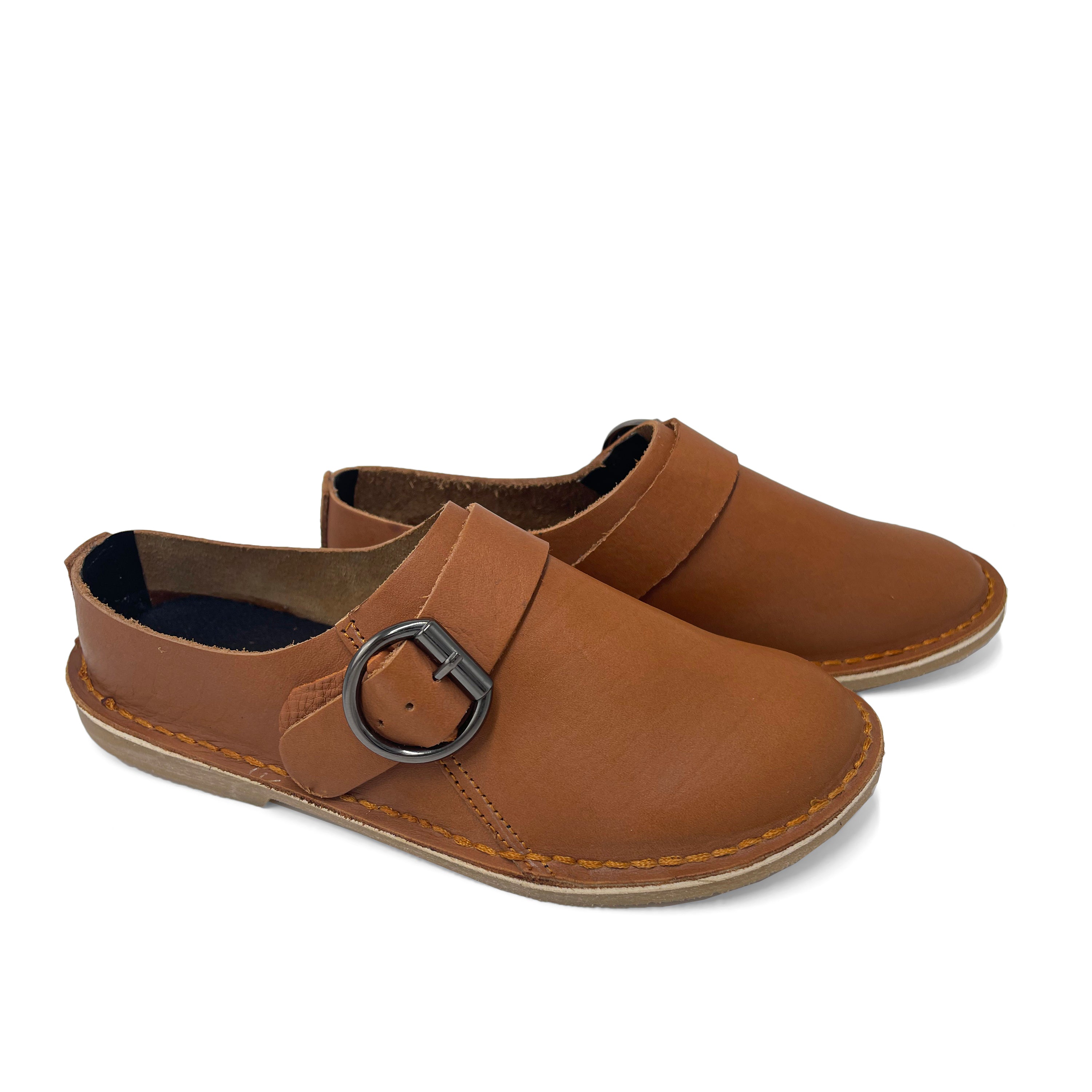 Ladies Leather Buckle Clog
