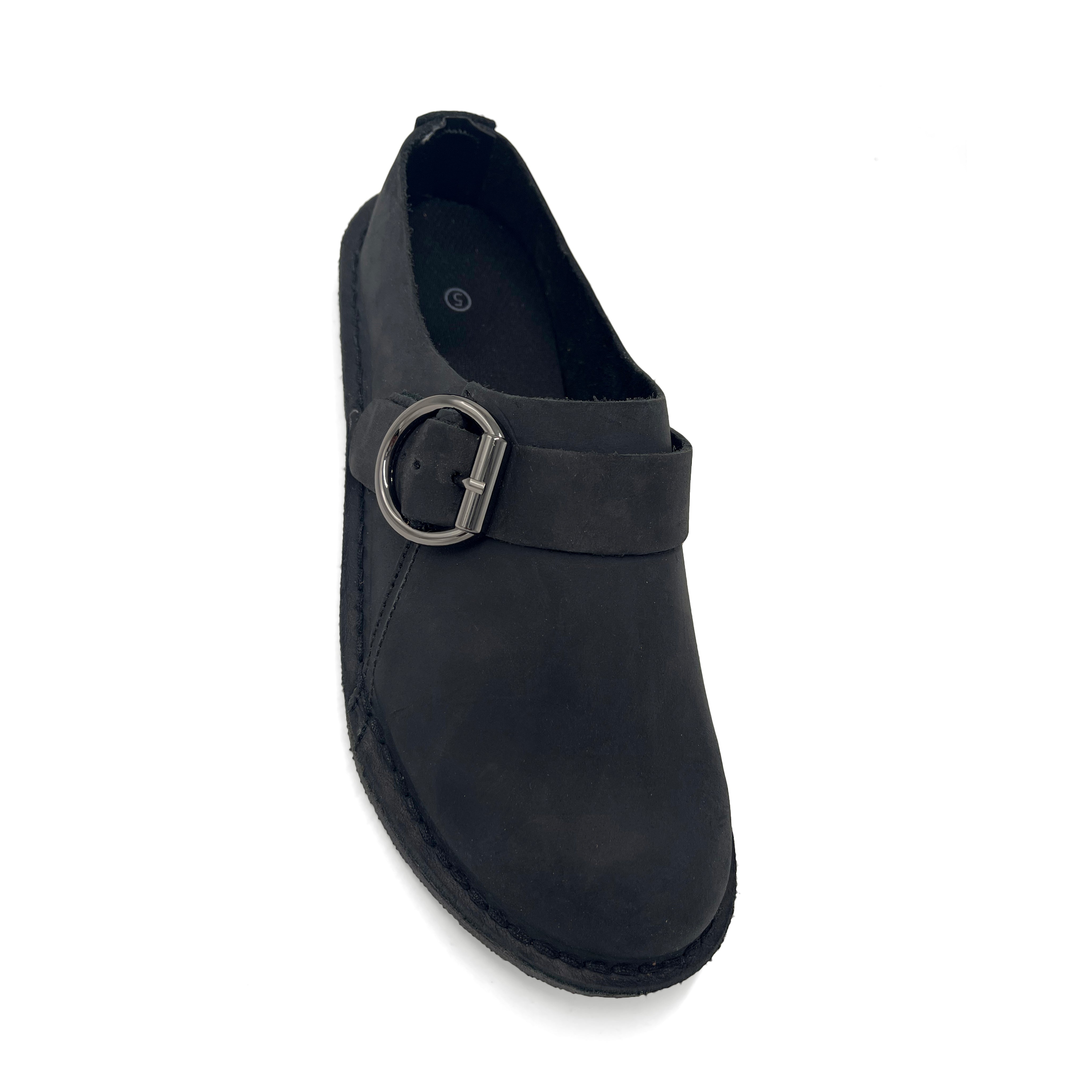 Ladies Leather Buckle Clog