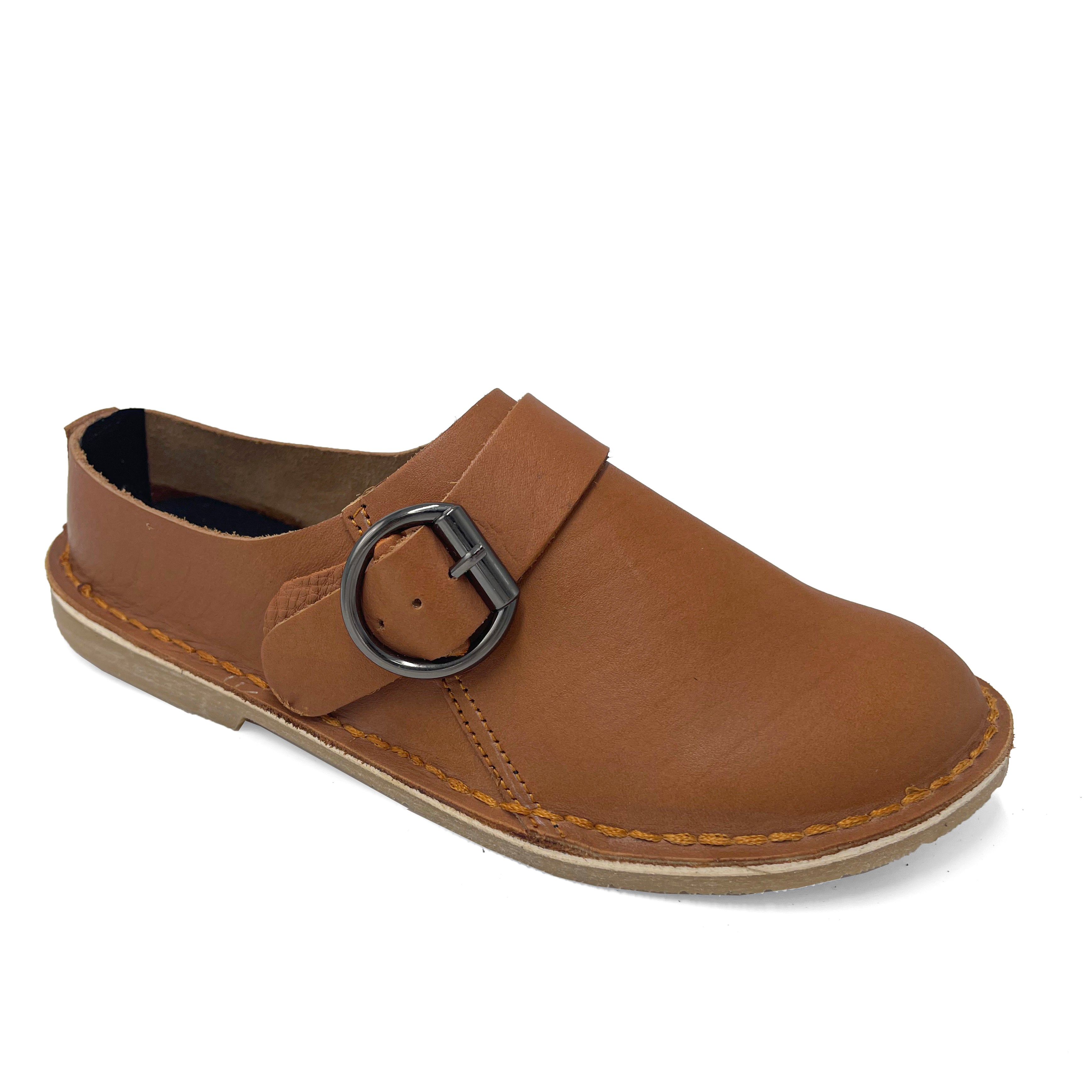 Ladies Leather Buckle Clog