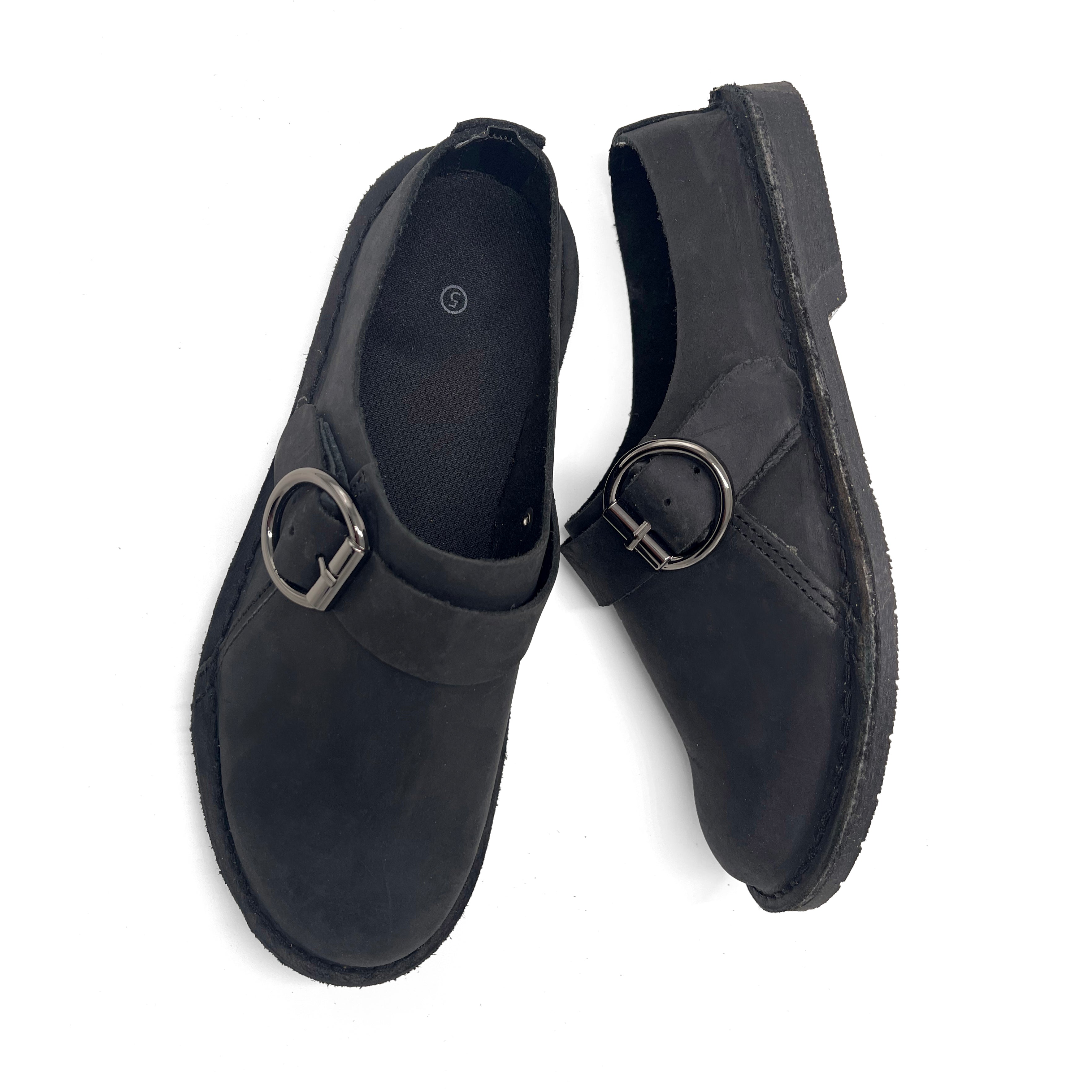 Ladies Leather Buckle Clog