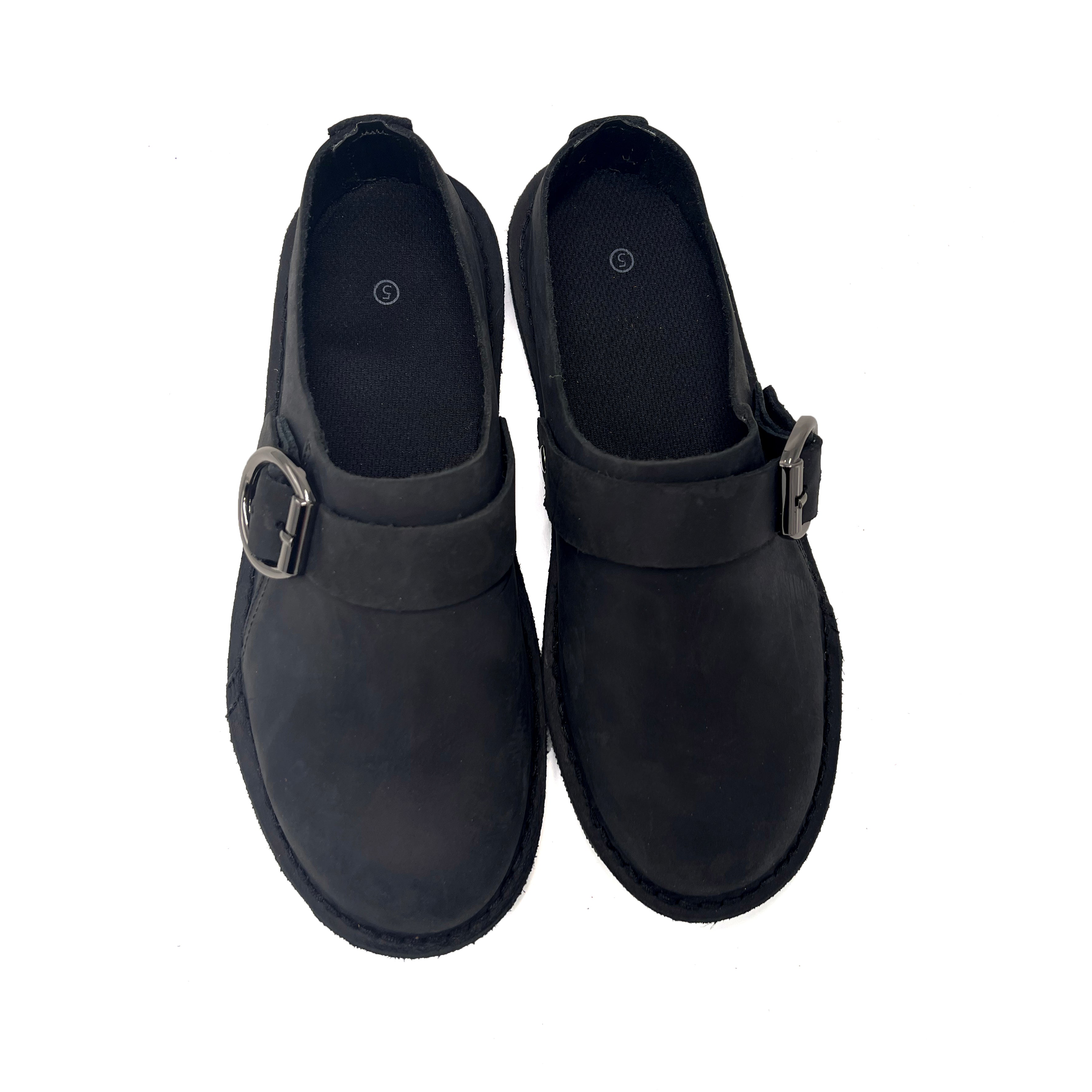 Ladies Leather Buckle Clog