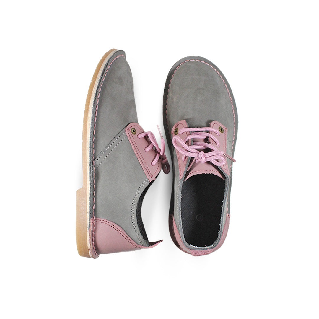 Nomad Derby Vellies - Grey & Pink