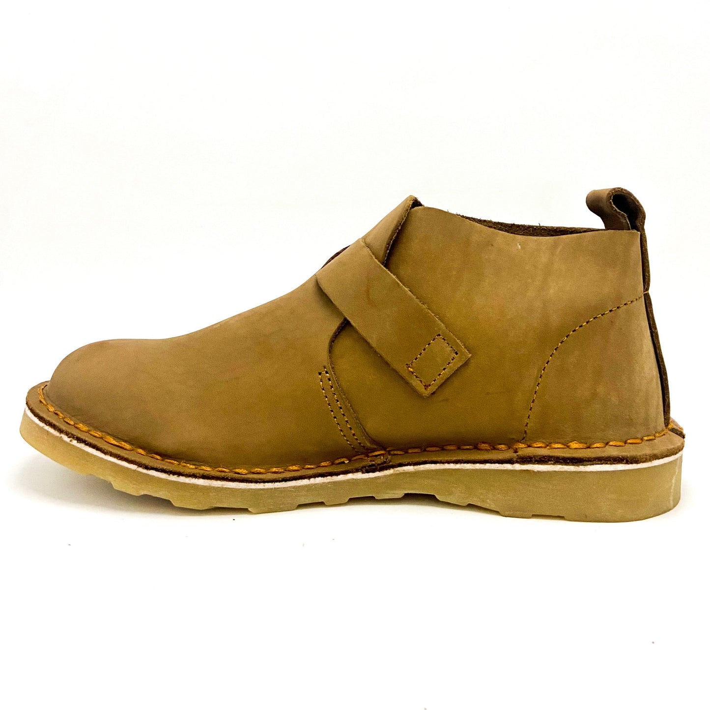 Mens crossover buckle boots -tan