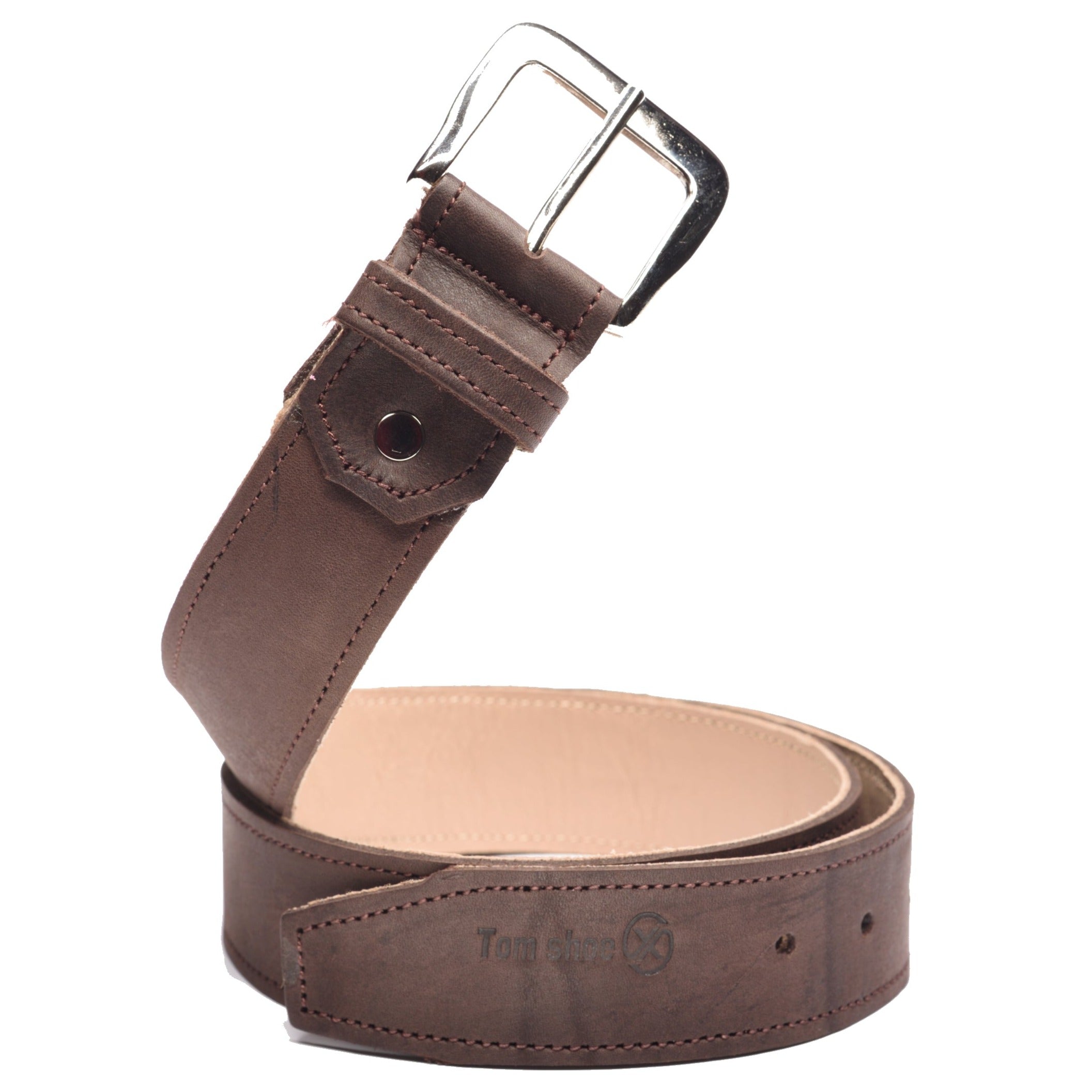 Dark brown - leather belt