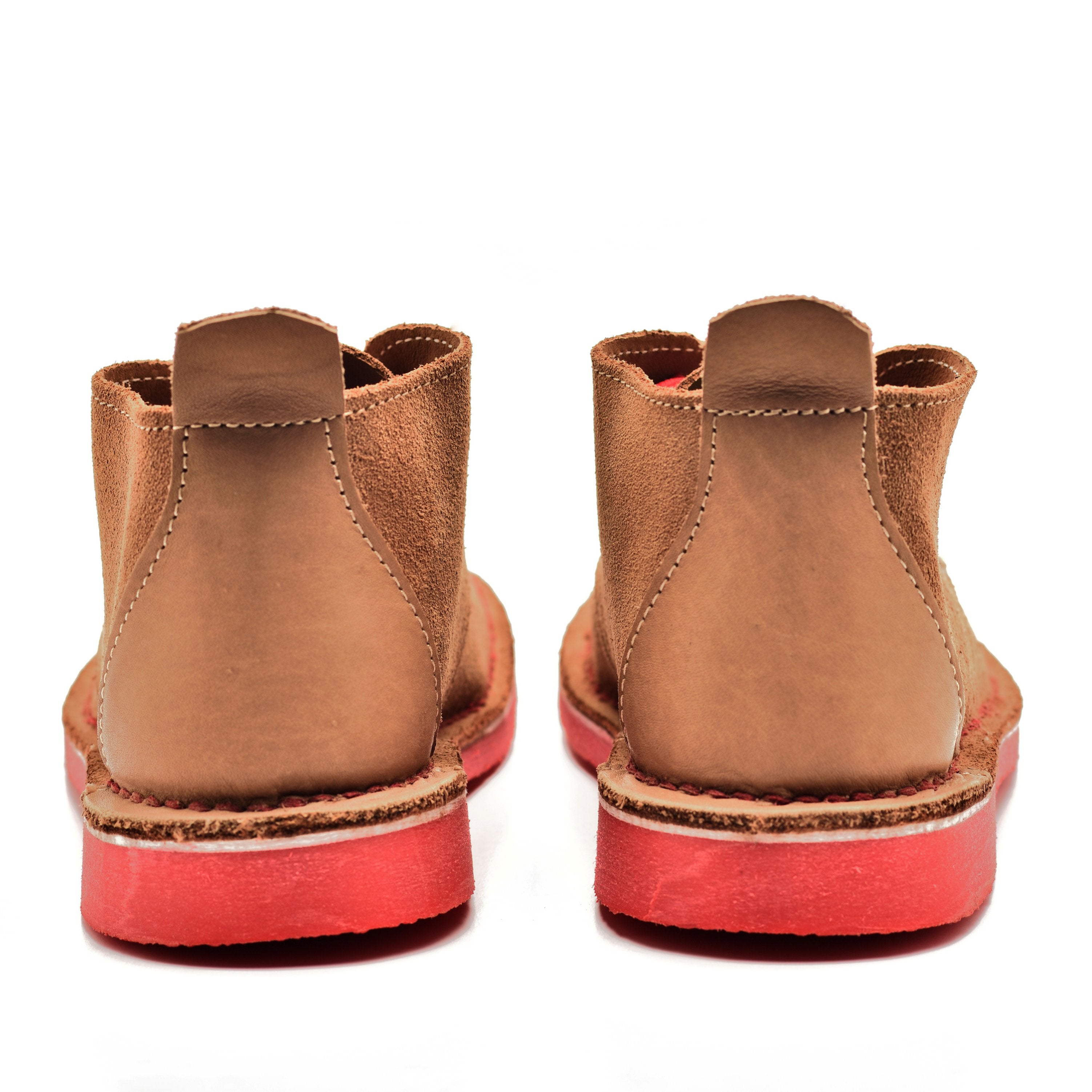Colourful Ladies Vellies - Khaki / Red Sole