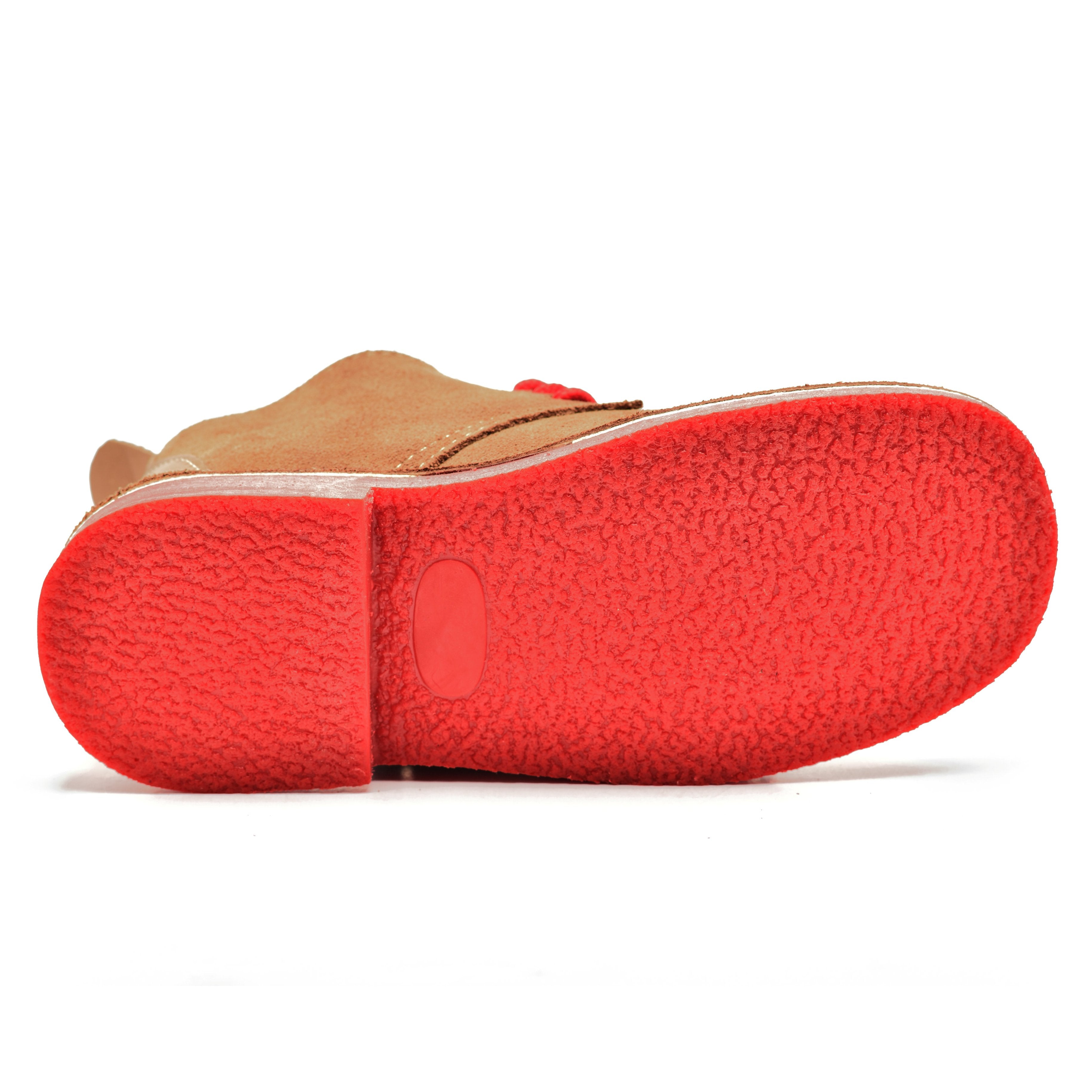 Colourful Ladies Vellies - Khaki / Red Sole
