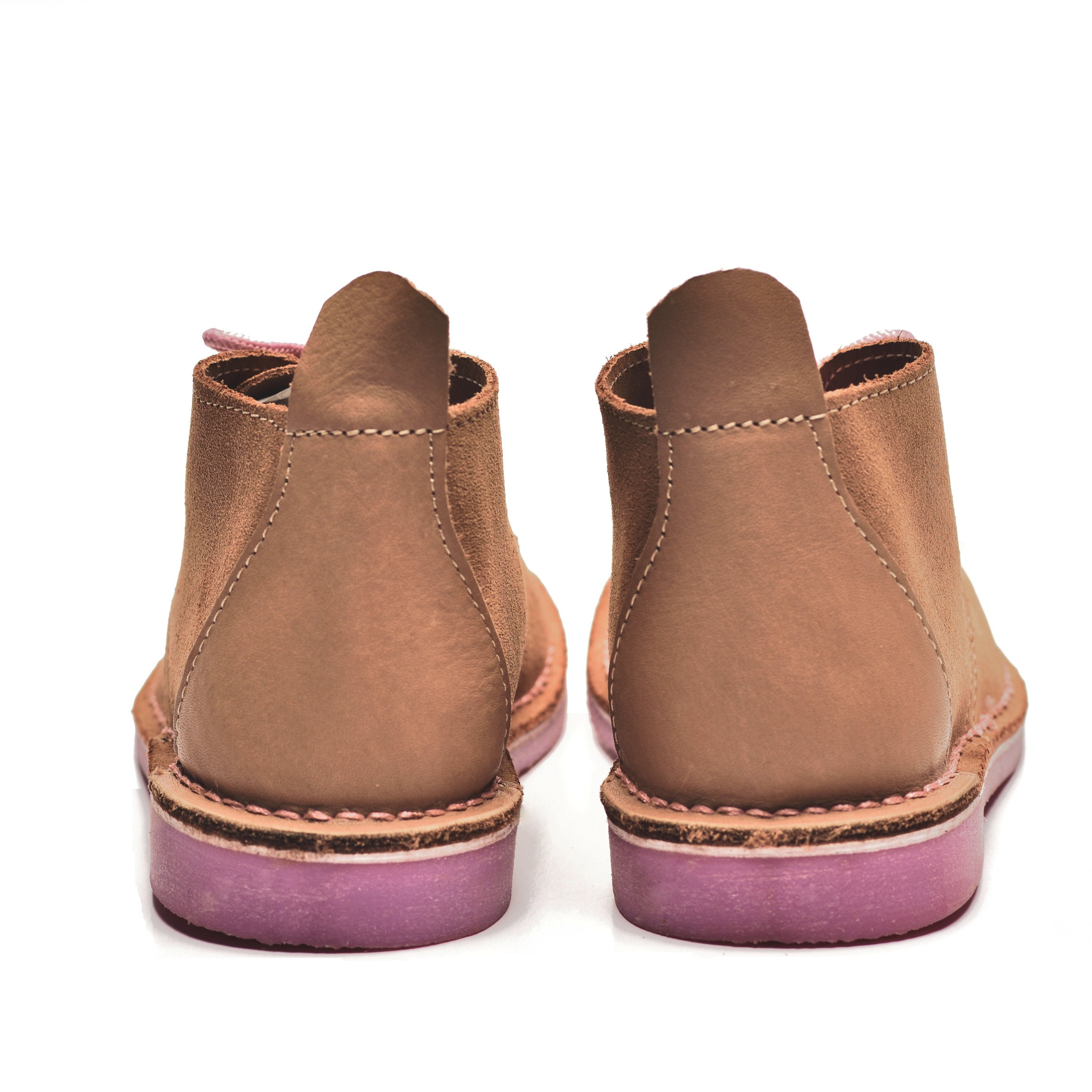 Colourful Ladies Vellies - Khaki / Purple Sole