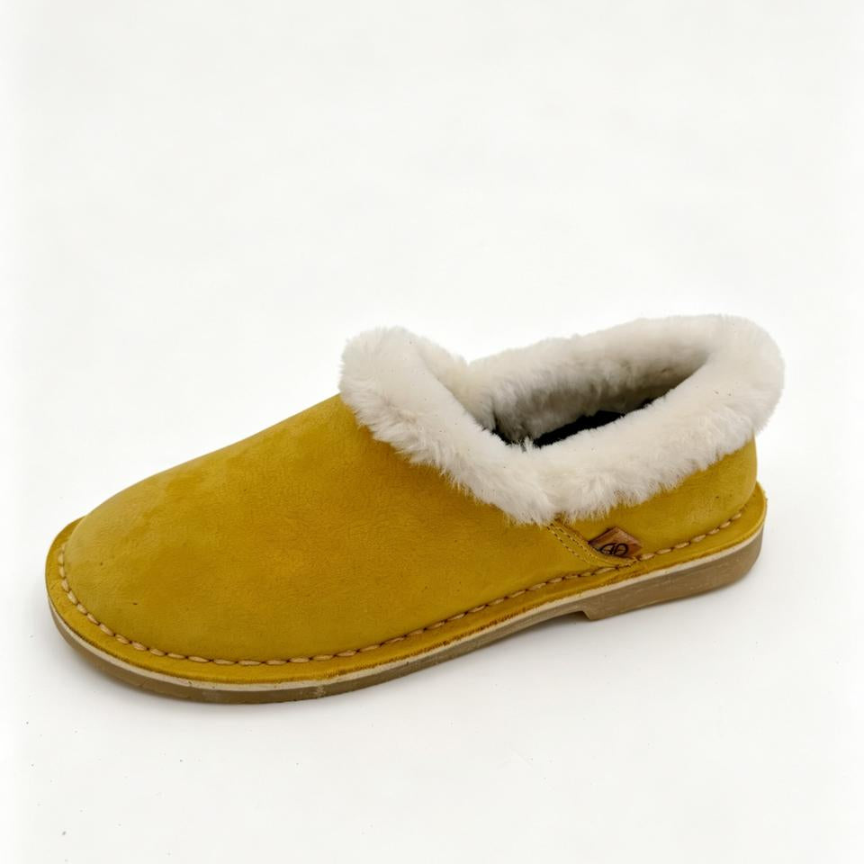Genuine Leather Wool-lined Slippers