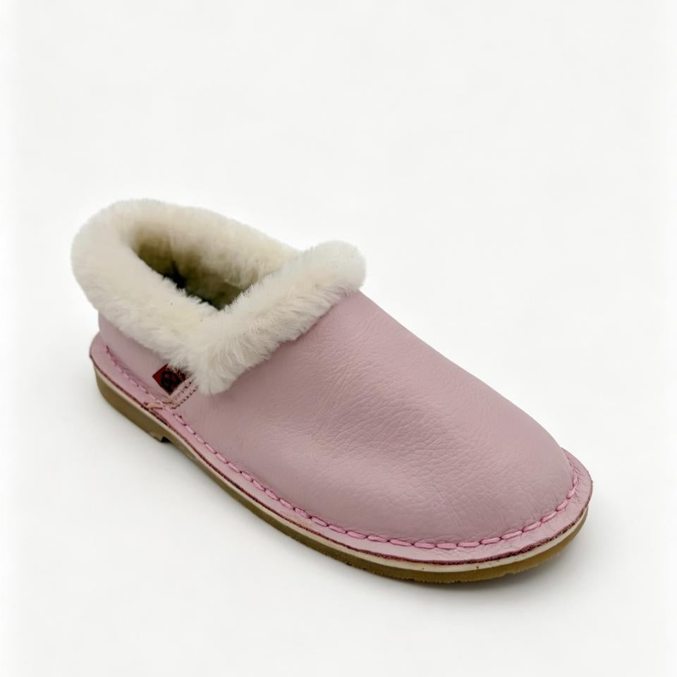 Genuine Leather Wool-lined Slippers
