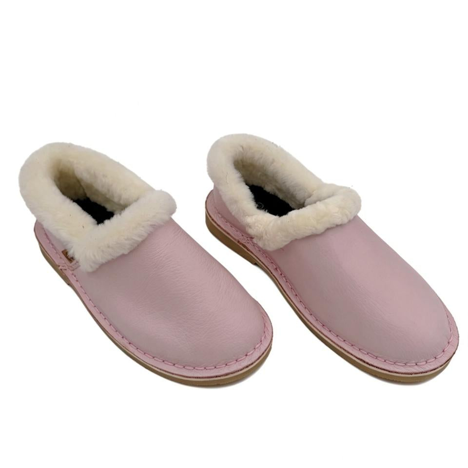 Genuine Leather Wool-lined Slippers