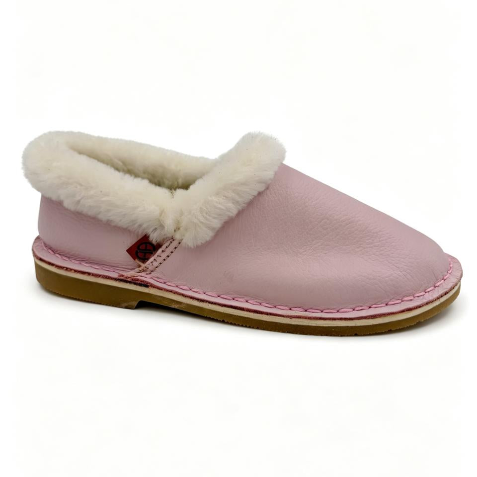Genuine Leather Wool-lined Slippers