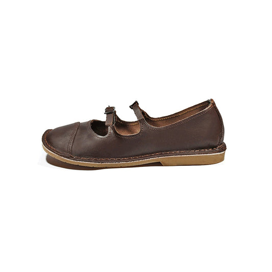 Double Strap Pumps - Dark Brown