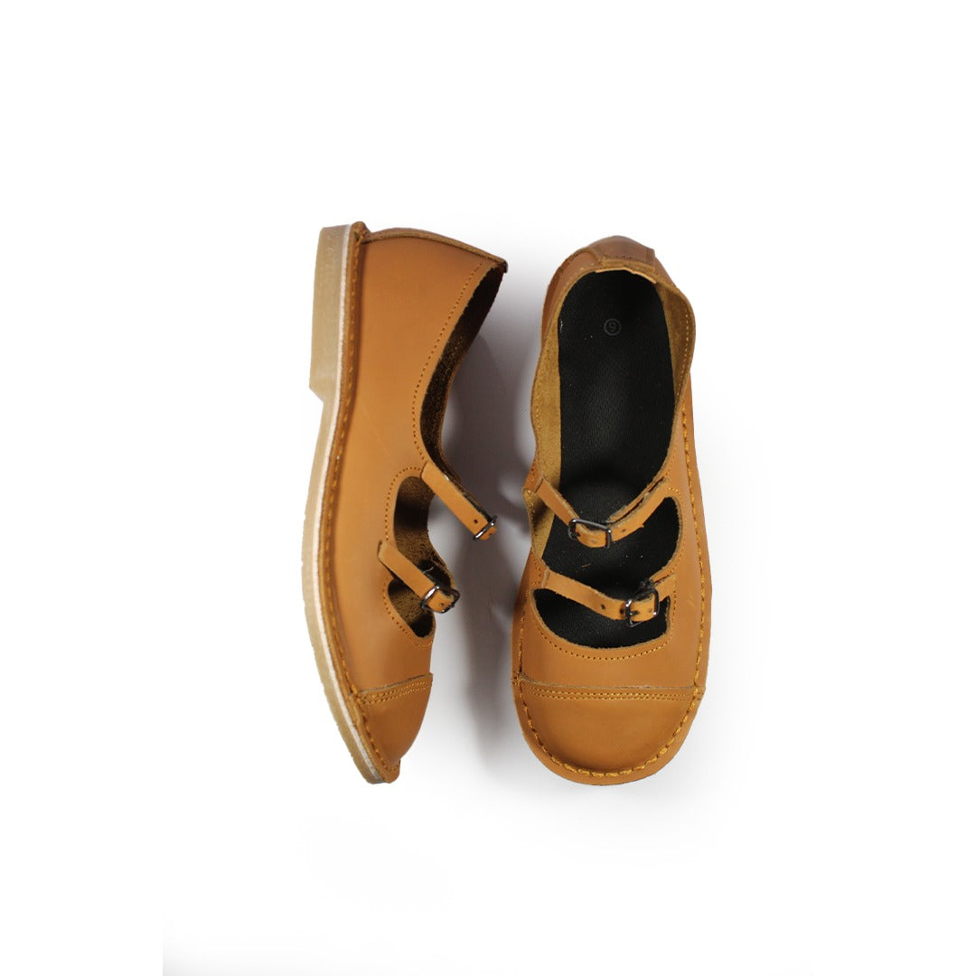 Double Strap Pumps - Tan
