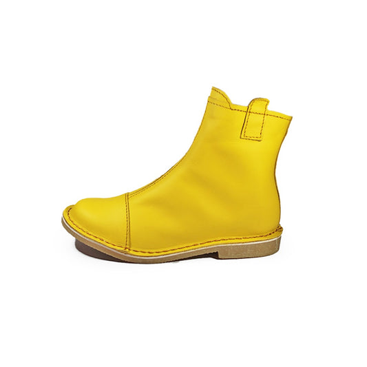 Zipp Ankle Booties - Yellow