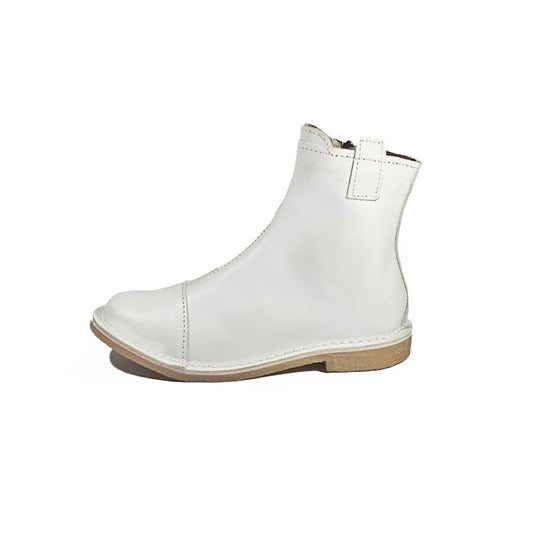 Zipp Ankle Booties - White