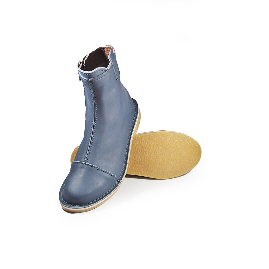 Zipp Ankle Booties - Sky Blue