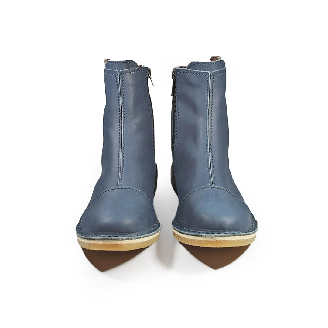 Zipp Ankle Booties - Sky Blue
