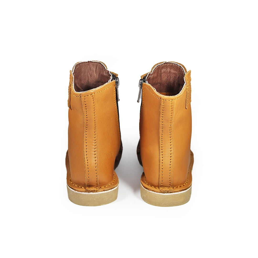 Zipp Ankle Booties - Tan