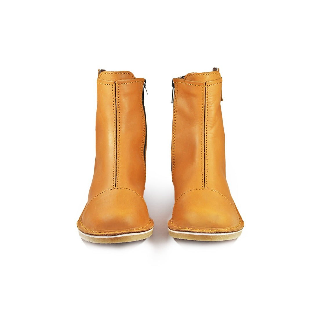 Zipp Ankle Booties - Tan