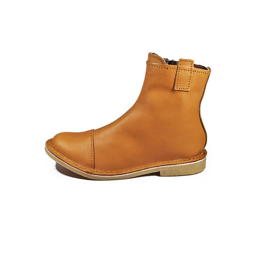 Zipp Ankle Booties - Tan