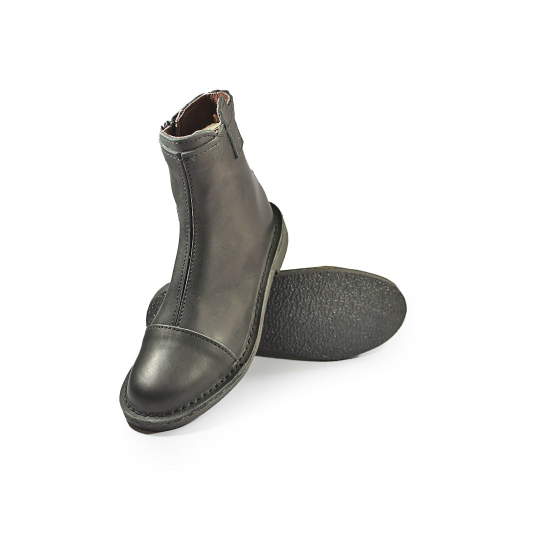 Zipp Ankle Booties - Black