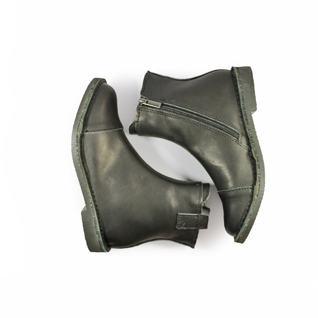 Zipp Ankle Booties - Black