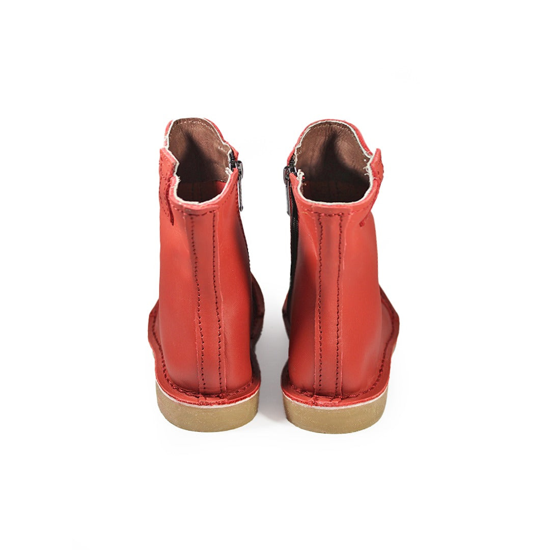 Zipp Ankle Booties - Red