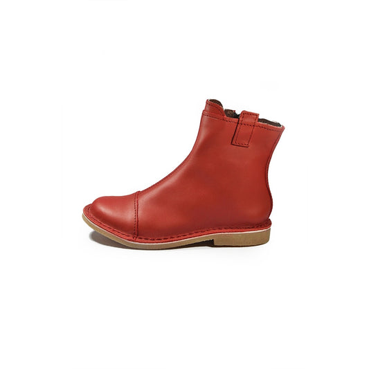 Zipp Ankle Booties - Red
