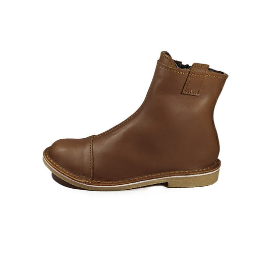 Zipp Ankle Booties - Dark Brown