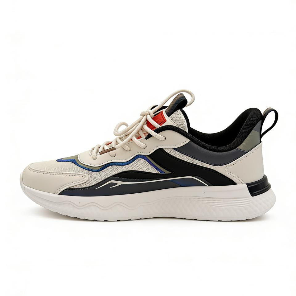Light blue sneaker with white sole on a white background