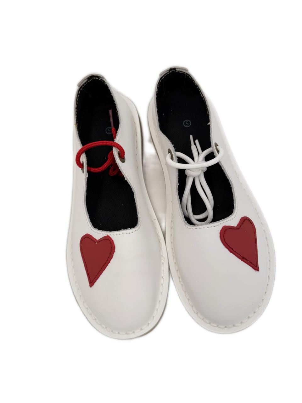 Heart Charm Vellies - White