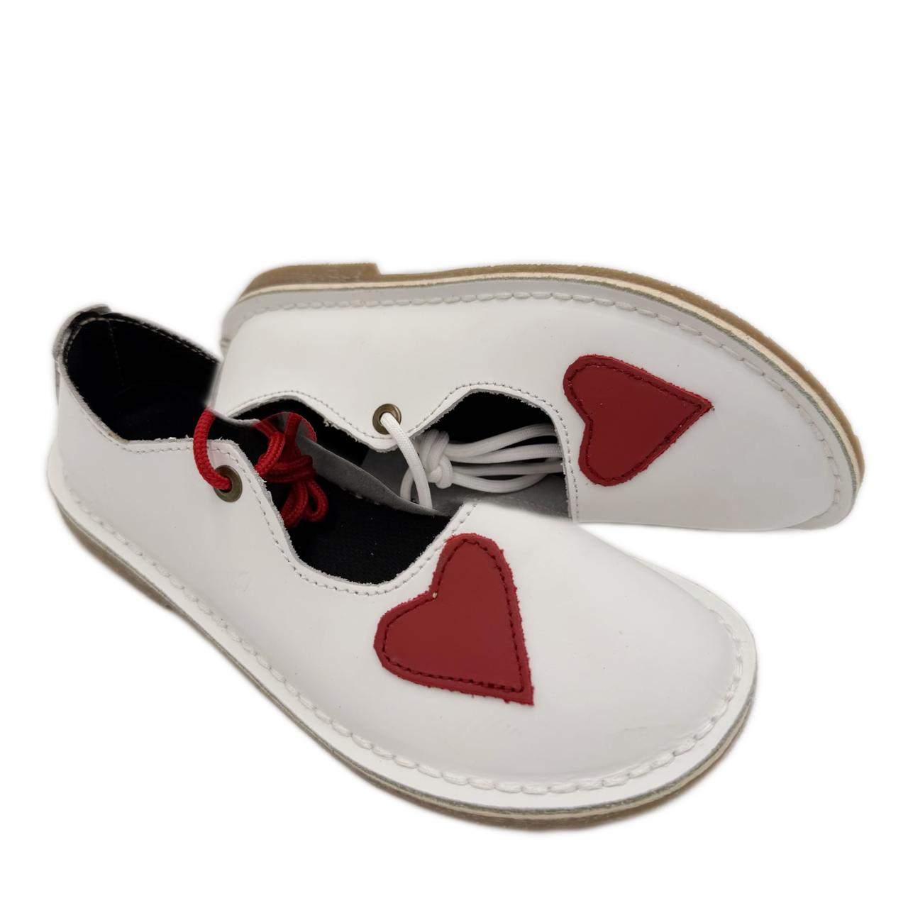 Heart Charm Vellies - White
