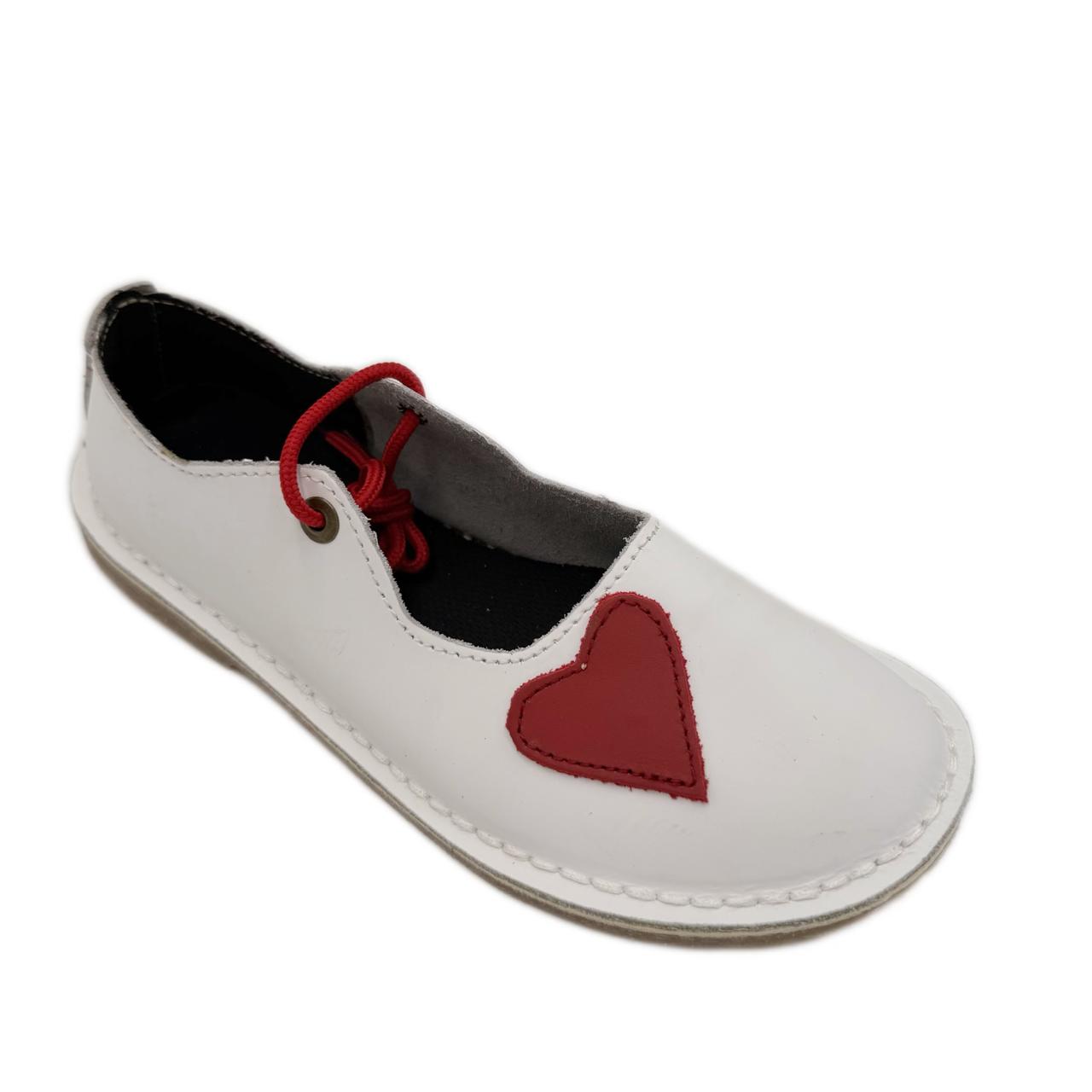 Heart Charm Vellies - White