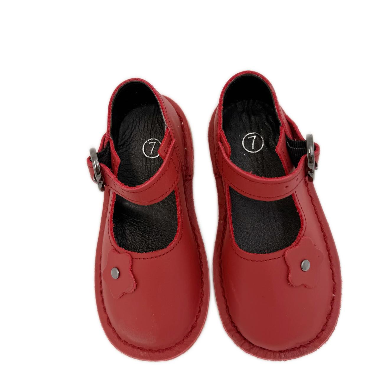 Kids Mary Jane Vellies - Red