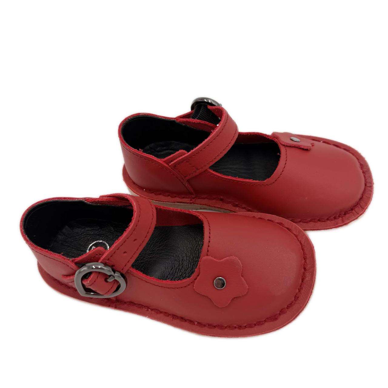 Kids Mary Jane Vellies - Red