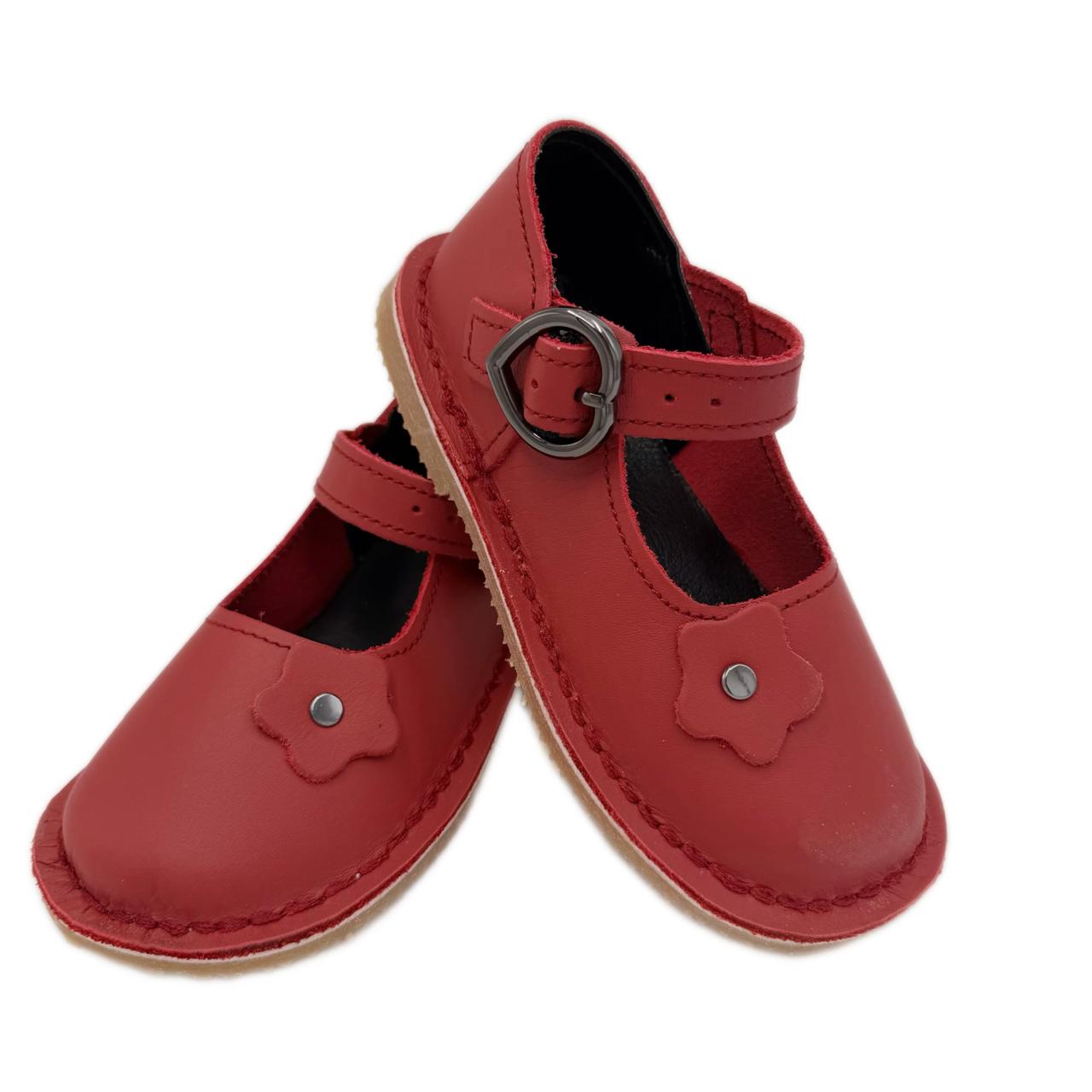 Kids Mary Jane Vellies - Red