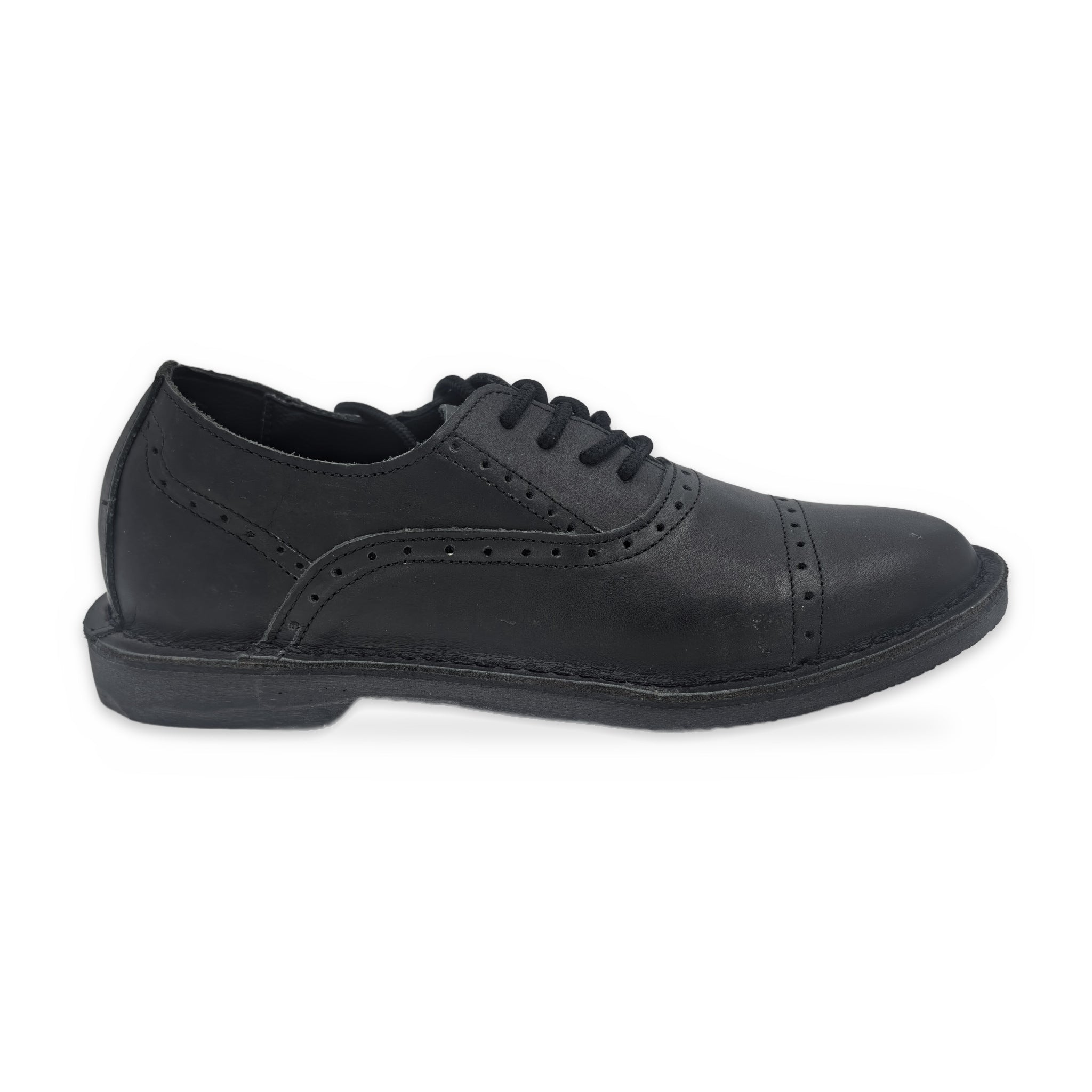 Two-Tone Saddle Lace-Ups – Black