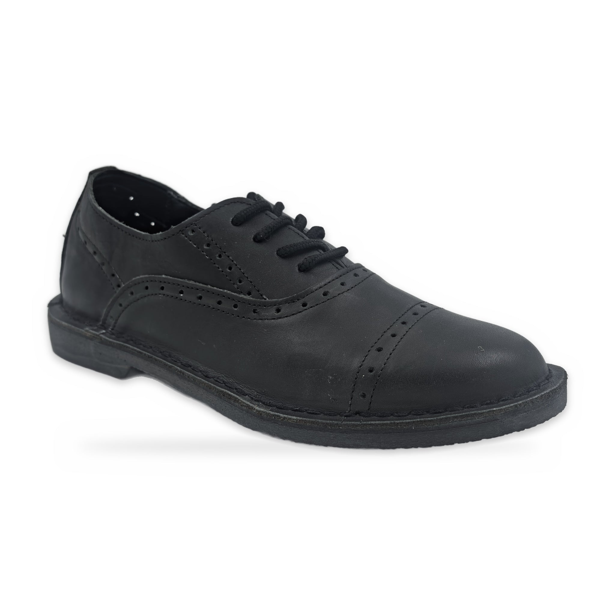 Two-Tone Saddle Lace-Ups – Black