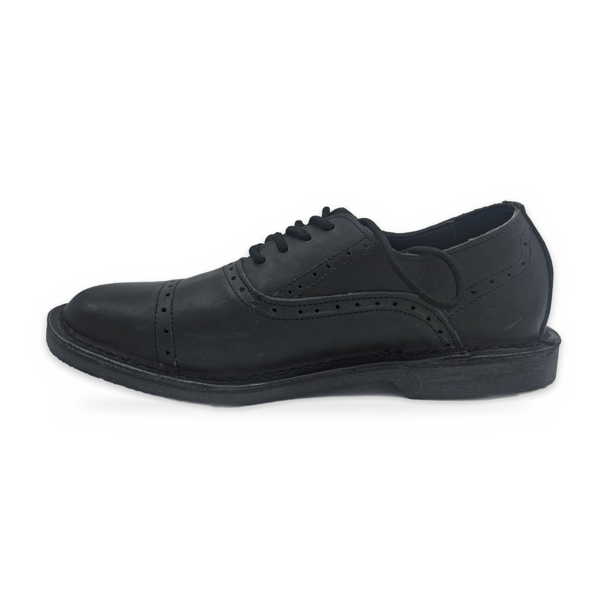 Two-Tone Saddle Lace-Ups – Black