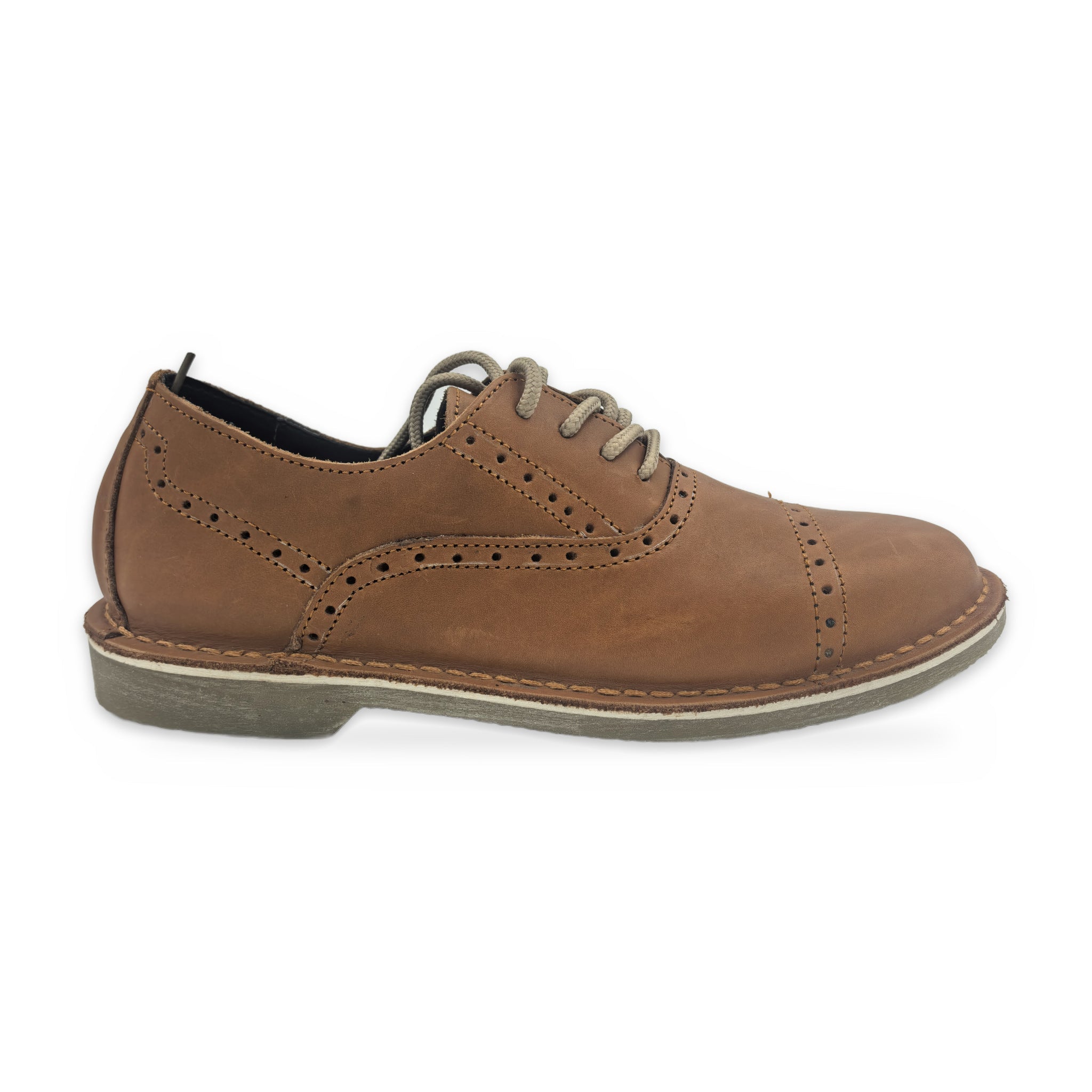 Two-Tone Saddle Lace-Ups – Tan