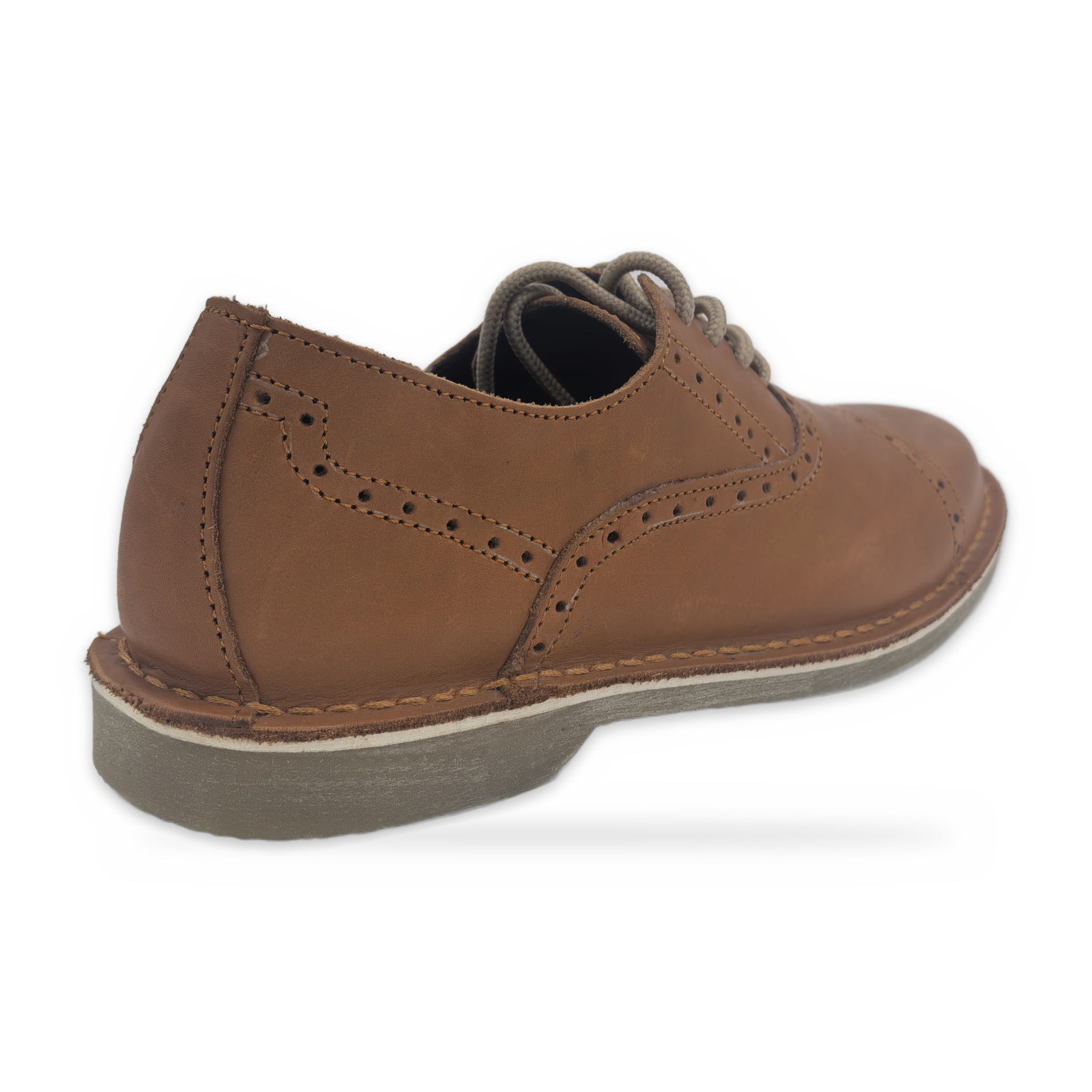 Two-Tone Saddle Lace-Ups – Tan