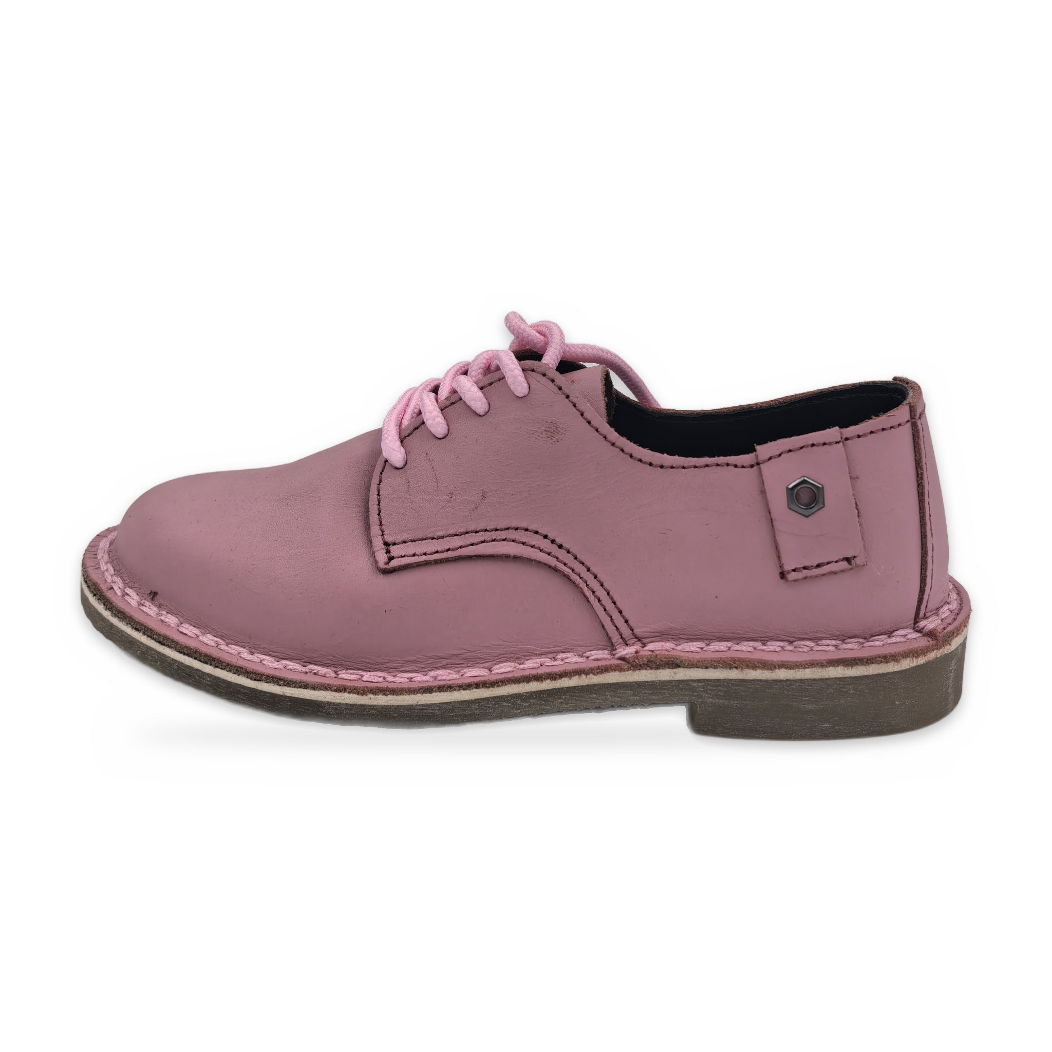 Button Tab Derby Vellies – Ladies – Pink